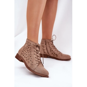 Dámske členkové topánky HY51-185 Béžová - S.Barski