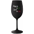 NEJSEM ONLINE JSEM ONWINE - černá sklenice na víno 350 ml