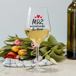 MEZINÁRODNÍ DEN ŽÍZNĚ - čirá nerozbitná sklenice na víno 470 ml MEZINÁRODNÍ DEN ŽÍZNĚ - čirá nerozbitná sklenice na víno 470 ml