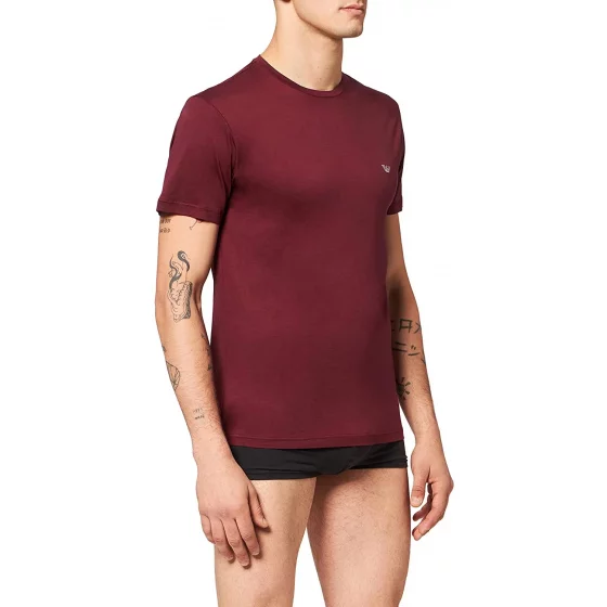 Pánske tričko 110853 1A538 - 00076 - Bordo - Emporio Armani
