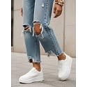 Sneakersy damskie skórzane na platformie białe FashionStreet ZY1376