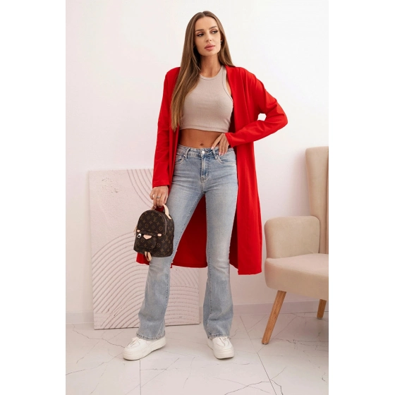 Dámsky bavlnený kardigán 69522 červený - Kesi