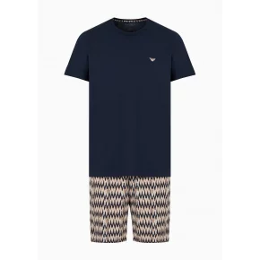 Pánske pyžamo 112101 4R583 18855 hnedé so vzorom - Emporio Armani