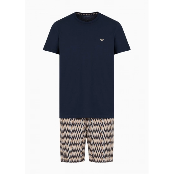 Pánske pyžamo 112101 4R583 18855 hnedé so vzorom - Emporio Armani