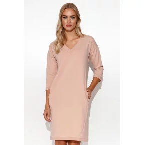 Denní teplákové šaty M779 béžové - Makadamia