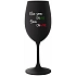 NIE SOM ONLINE SOM ONWINE - čierny pohár na víno 350 ml