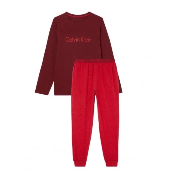 Pánsky pyžamový set NM1592E 6NJ bordo/červená - Calvin Klein