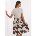 Dámske šaty DHJ SK 253701.80 Béžová s hnedou - FPrice