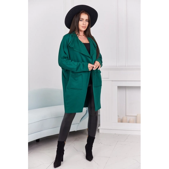 Dámska peleríny s vreckami 9587 Tmavo zelená - Kesi