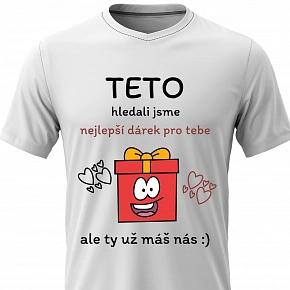 Dámské bavlněné tričko s potiskem - NEJLEPŠÍ DÁREK PRO TETU - bílé 