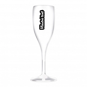 Personalizovaná nerozbitná prosecco sklenice s vlastním textem s obrysem