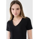 Dámske Slim fit tričko 4FWSS25TTSHF1990 20S Čierna - 4F