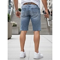Spodenki męskie jeansowe z paskiem niebieskie FashionStreet SX2577