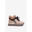 Dámska športová členková obuv 21-Q99 model 185656 Béžová s čiernou - Step in style