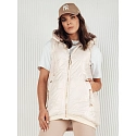 Kamizelka damska pikowana COLINE biała FashionStreet TY4114