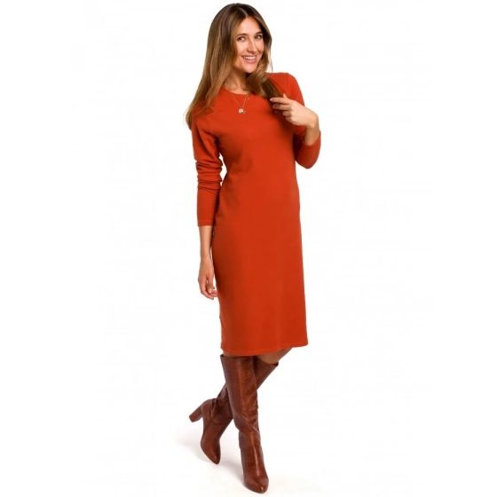 Dámske svetrové šaty S178 Tehlová - Stylove