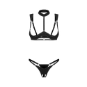 Dámsky zvodný set Roccele 2-pcs crotchless čierny - Obsessive