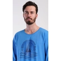 Pánská noční košile s dlouhým rukávem Jachting - Vienetta