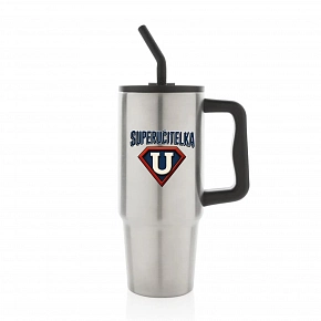 SUPERUČITELKA (ZNAK) - stříbrný cestovní termohrnek 900 ml  