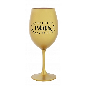 PÁTEK - zlatá sklenice na víno 350 ml