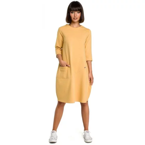 Dámske šaty B083 Tmavo žltá - BEwear