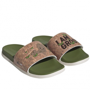 Detské žabky / nazúvaky Adilette Comfort Jr ID8029 Zelená s hnedou - Adidas