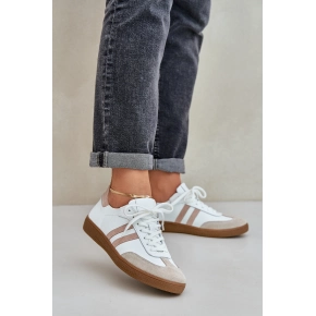 Dámske kožené topánky N1068 bielo-béžové - Zazoo