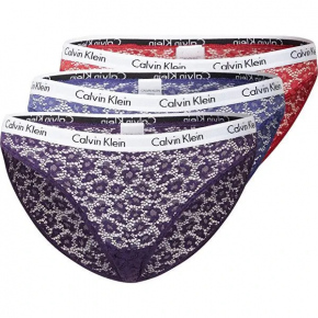 Čipkové nohavičky 3-pack - QD3926E - W5G - Mix farieb - Calvin Klein
