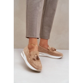 Dámské mokasíny G-55 / 208670 Hnědo béžová - Flyfor 