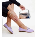 Dámske mokasíny s ozdobnou sponou M615 Purple svetlo fialová - Wellspring