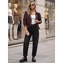 Jeansy damskie balloon fit z paskiem czarne FashionStreet UY3130