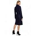 M708 Fleece coat with belt and pockets - black