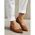 Baleriny zamszowe damskie w szpic brązowe FashionStreet ZY1349