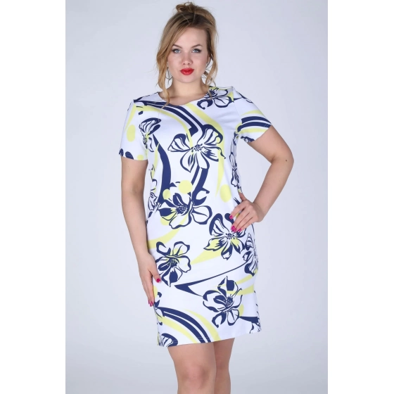 Dámske šaty Efekt - pm-33607 modro/žlté - Efekt