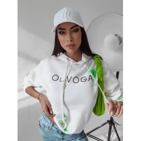 Dámska mikina 277250 ecru-zelená - Ola Voga