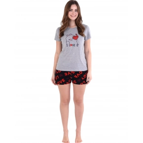 Dámske pyžamo 01/239 šedé s medveďom - Karol