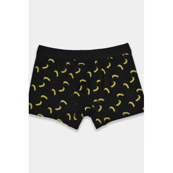 Pánske boxerky PREMIUM BB006-04 Čierna so žltou - Noviti