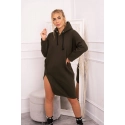 Dlhá tunika s kapucňou 18784 khaki - Kesi