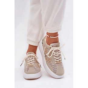 Dámská sportovní obuv YY-157 béžová s bílou - Step in style