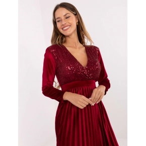 Dámske spoločenské šaty IT SK 16919.04P bordová - FPrice