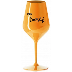 PAN BOŽSKÝ  - oranžová nerozbitná sklenice na víno 470 ml