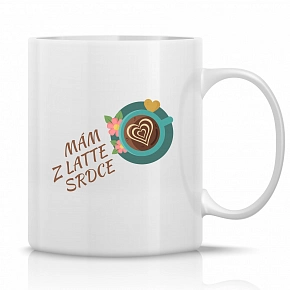 MÁM Z LATTE SRDCE - klasický bílý keramický hrníček 300 ml MÁM Z LATTE SRDCE - klasický bílý keramický hrníček 300 ml