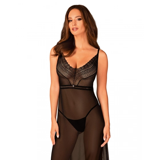 Elegantná košieľka Estiqua long chemise - Obsessive