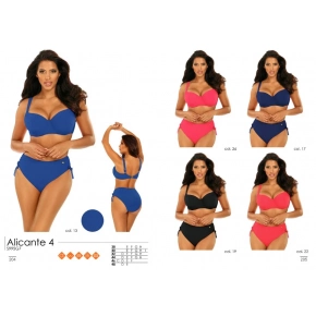 Dámske dvojdielne plavky S995G7 2d Alicante 4 tmavo ružová - Self