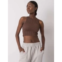 Dámsky top TK RP TP 333435.19P tmavo hnedý
