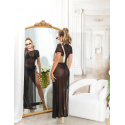 Dámske sexy sieťované plážové šaty s XXL rázporkom 210221 čierne - Koucla