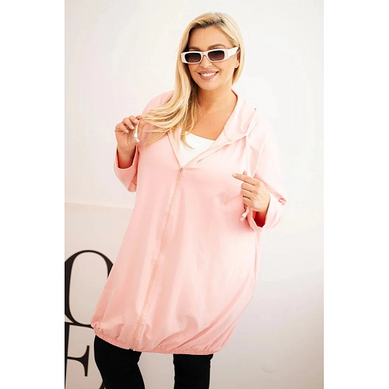 Dámska mikina Plus Size 6366 ružová - Kesi