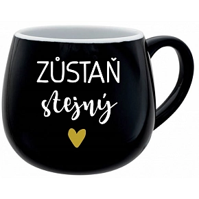 ZOSTAŇ ROVNAKÝ - čierny keramický hrnček 300 ml