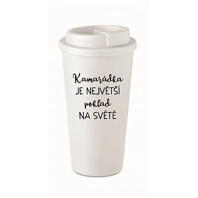 KAMARÁDKA JE NAJVÄČŠÍ POKLAD NA SVETE - biely termohrnček 475 ml