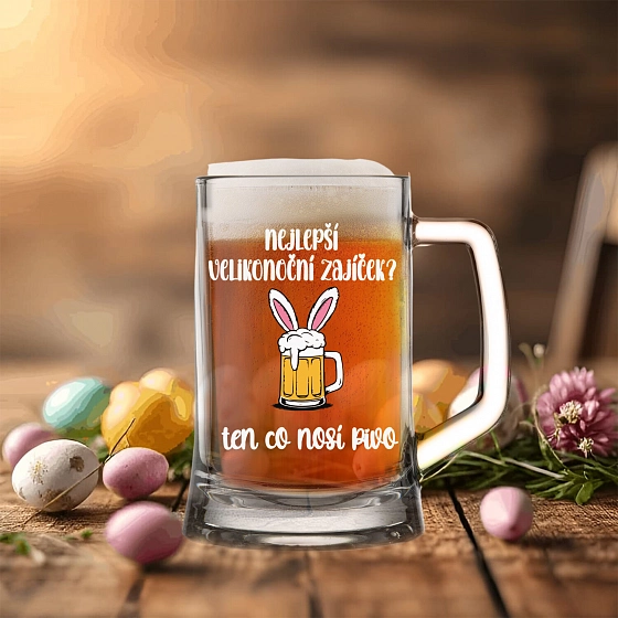 NAJLEPŠÍ VEĽKONOČNÝ ZAJAČIK? TEN ČO NOSÍ PIVO - pivné poháre 0,5 l